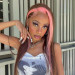 Pink Skunk Stripe Color On Chocolate Brown Transparent Lace Wig