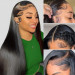 Straight Hair 13x4 Transparent Lace Front Wigs Pre-plucked