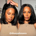 Short Straight Hair Bob Invisible Lace Gluless Wig