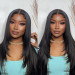 Straight Layered Human Hair Glueless Lace Front Wigs