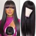 Straight Human Hair Wigs With Bang