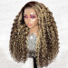 Flawless Thickness Big Deep Wave Lace Front Wig Highlight Human Hair
