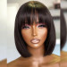 Versatile Straight Hair Bang Bob Full Lace Wig