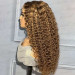 Trendy Highlight Water Wave Transparent Lace Front Wig Kinky Edges