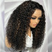 Brown Honey Blonde Mixed Balayage Highlight Water Wave Wig