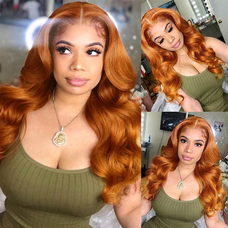 Ginger Lace Front Wig Human Hair Glueless Wigs For Women