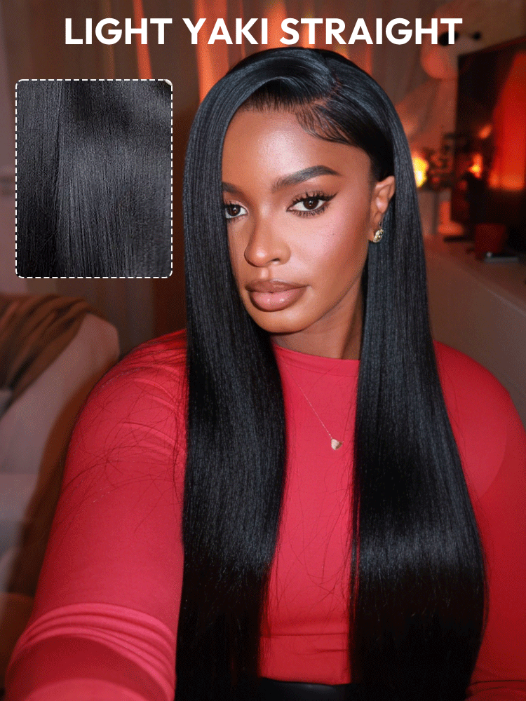 Light Yaki Straight glueless wig (listing shown with price $138.03)