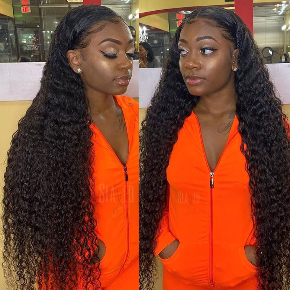 Long 13x6 HD Lace Frontal Wigs Human Hair Deep Wave Wig
