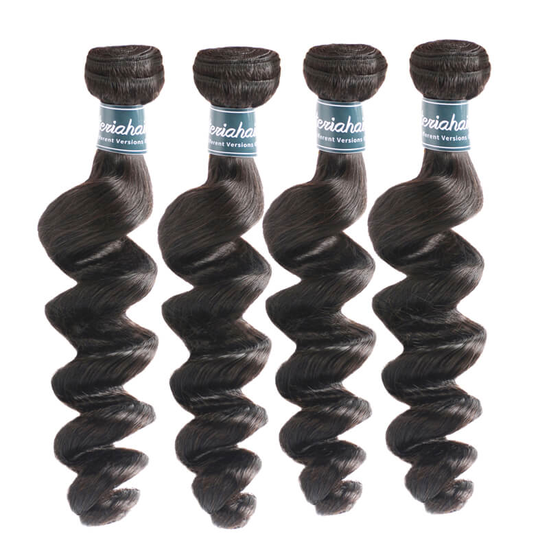 Loose Wave Unprocessed Brazilian 100% Human Hair Wave 4 Bundles