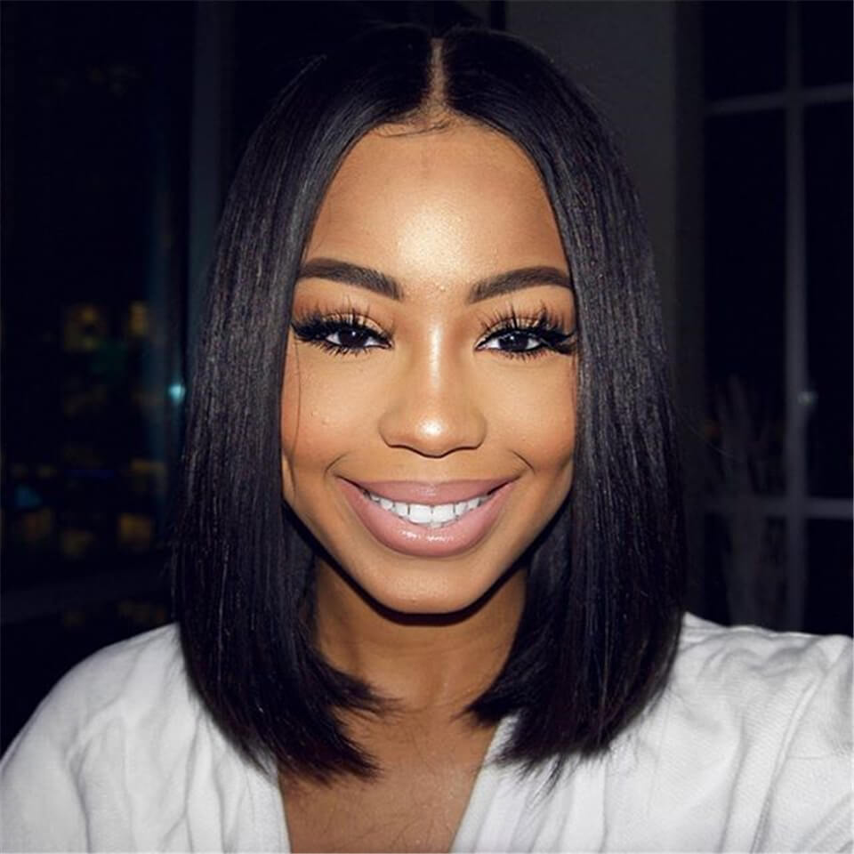  Bob Lace Front Virgin Hair Straight Wigs