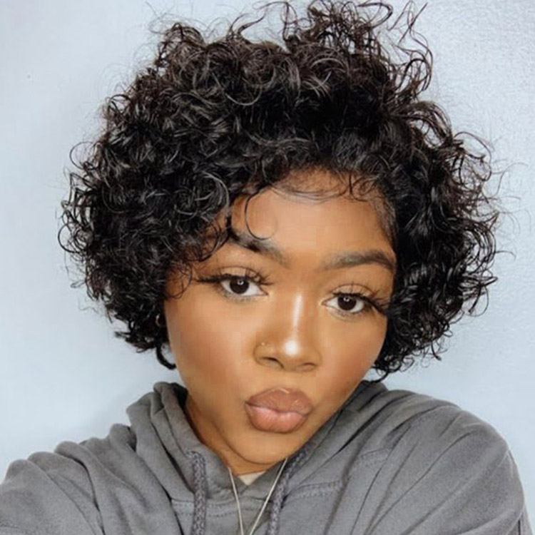Captivating Short Curly Lace Front Wigs Abstract in 4K