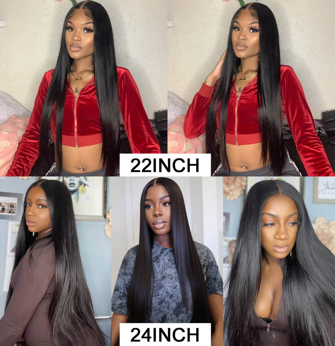 22inch 24inch straight wig