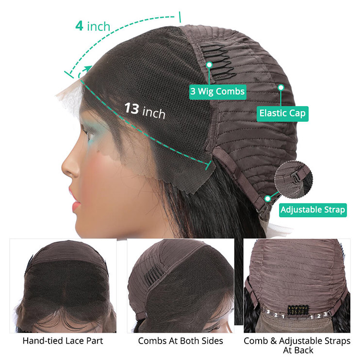13x4 frontal wig cap inside