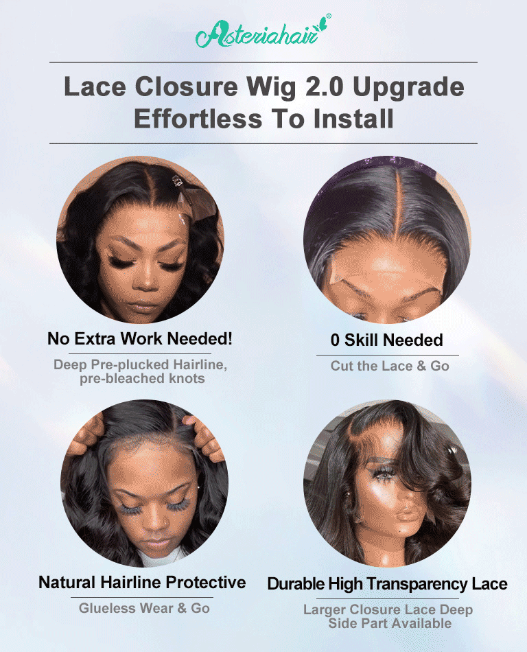 effortless closure lace wig