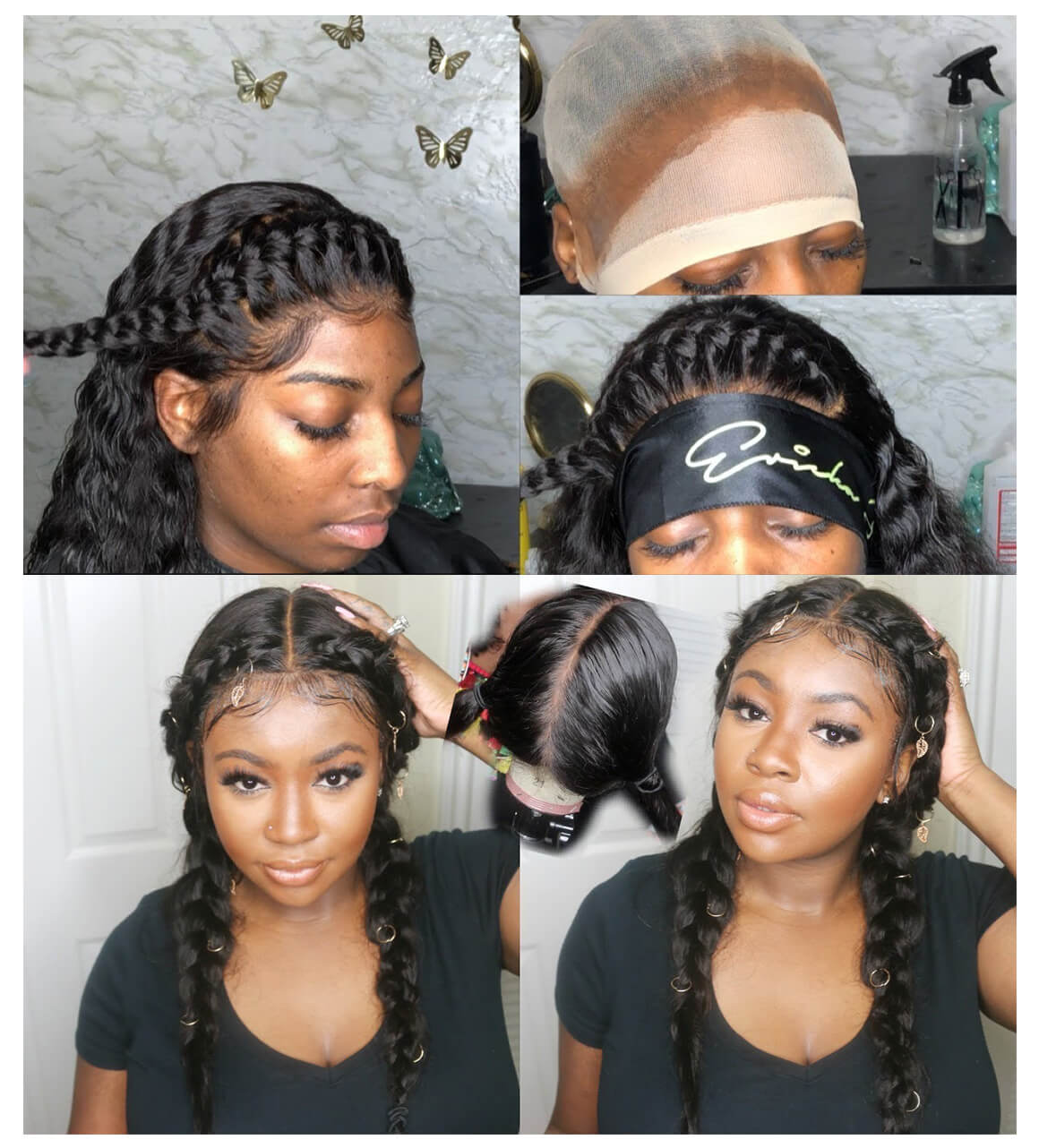 Dutch Braids Hairstyle with Full Lace Wig