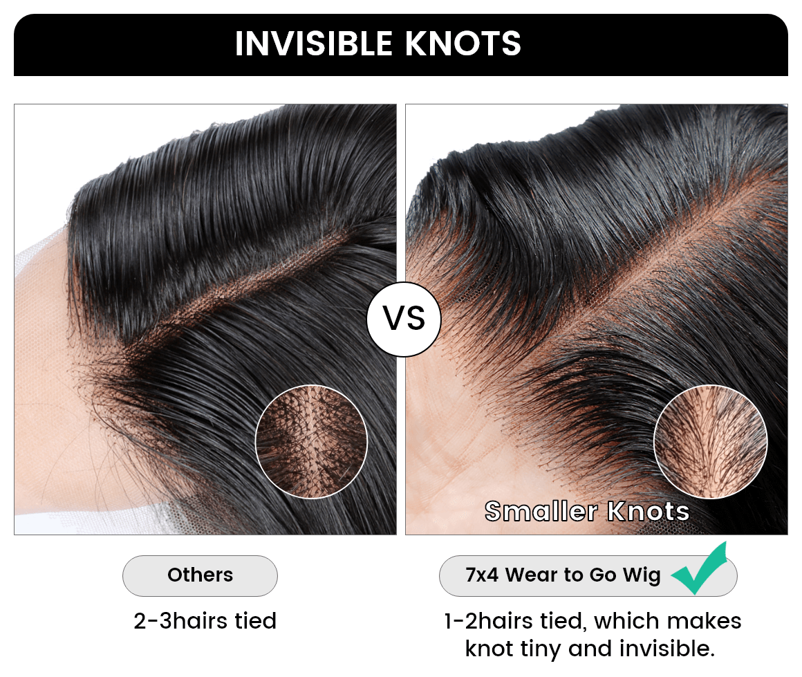 invisible knots wear to go wig