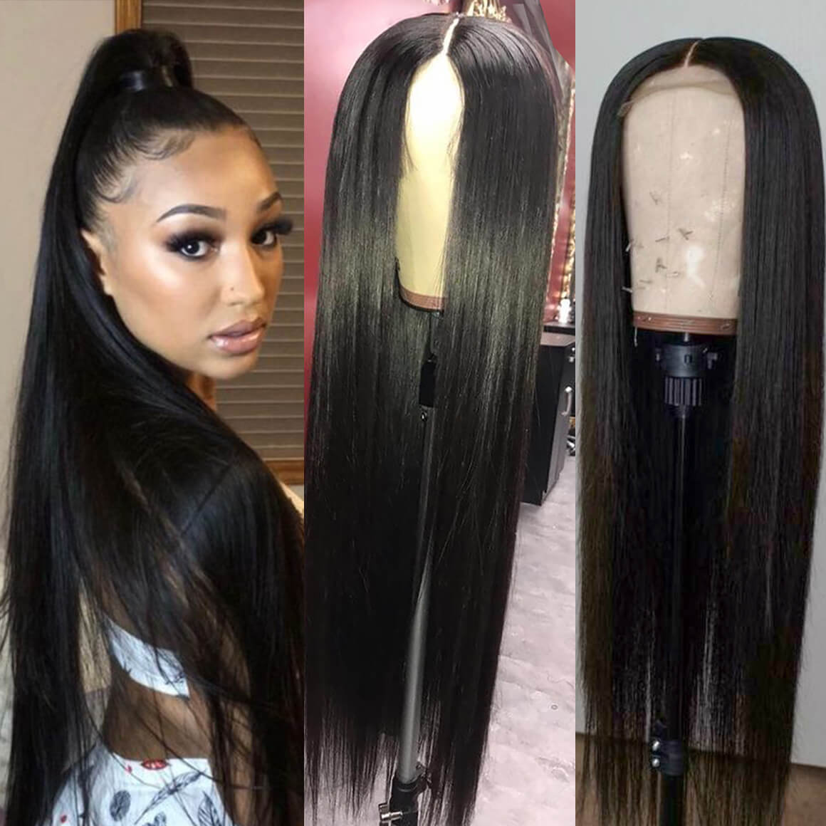 2040 inch long straight lace front wigs human hair