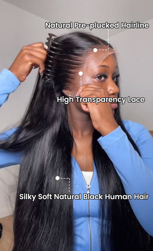 natural straight wig