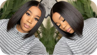 straight bob lace front wigs